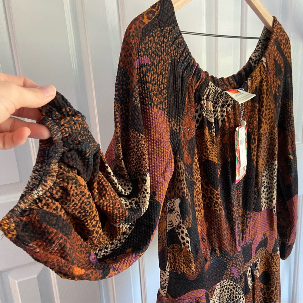 FARM Rio Brown Black Orange Printed Jumpsuit - no tags